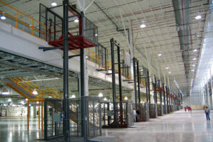 Wildeck Mezzanine Structure with Vertical Lifts